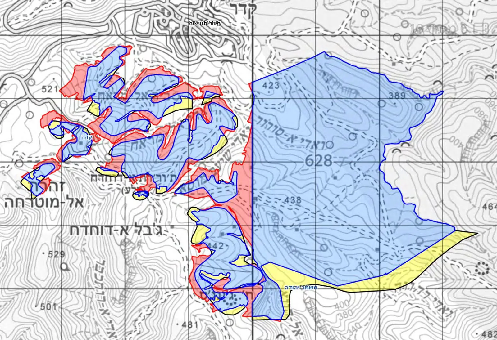 השטח של העיר החדשה שאושר היום 