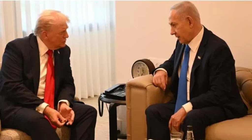נתניהו וטראמפ בפגישה