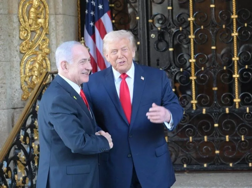 נשיא ארצות הברית טראמפ בקבלת פנים לראש הממשלה נתניהו השבוע בארצות הברית