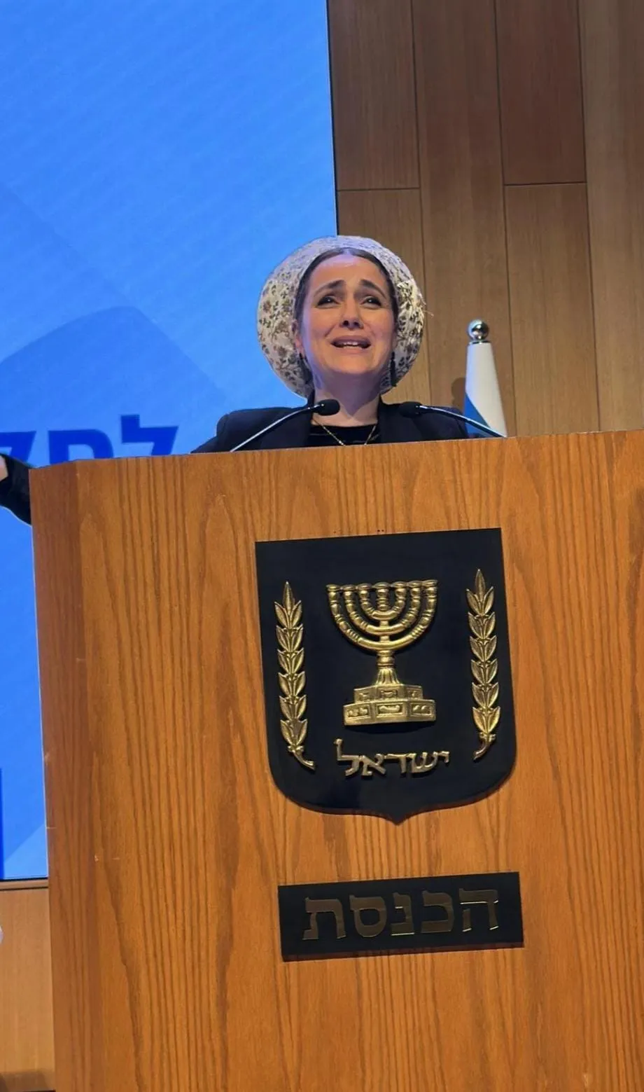 חברת הכנסת לימור סון הר מלך נואמת במהלך האירוע