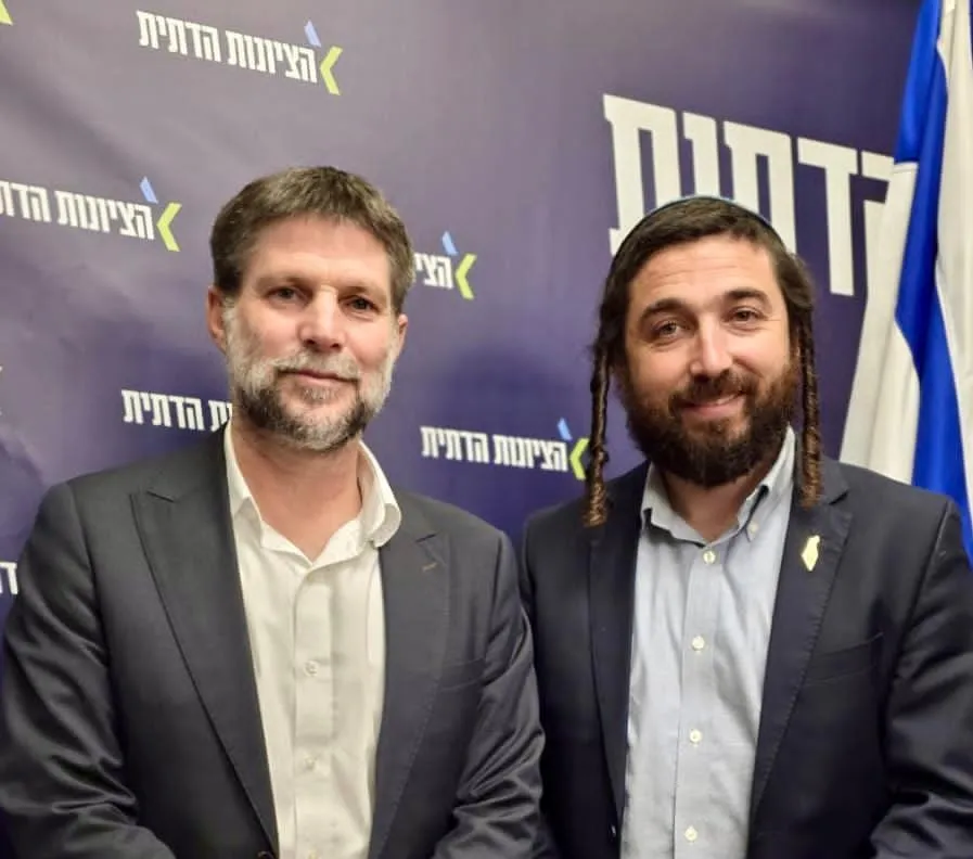 חבר הכנסת צבי סוכות ויו"ר המפלגה שר האוצר בצלאל סמוטריץ
