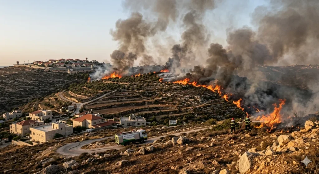 ערבים הציתו שריפה סמוך ליישוב יצהר