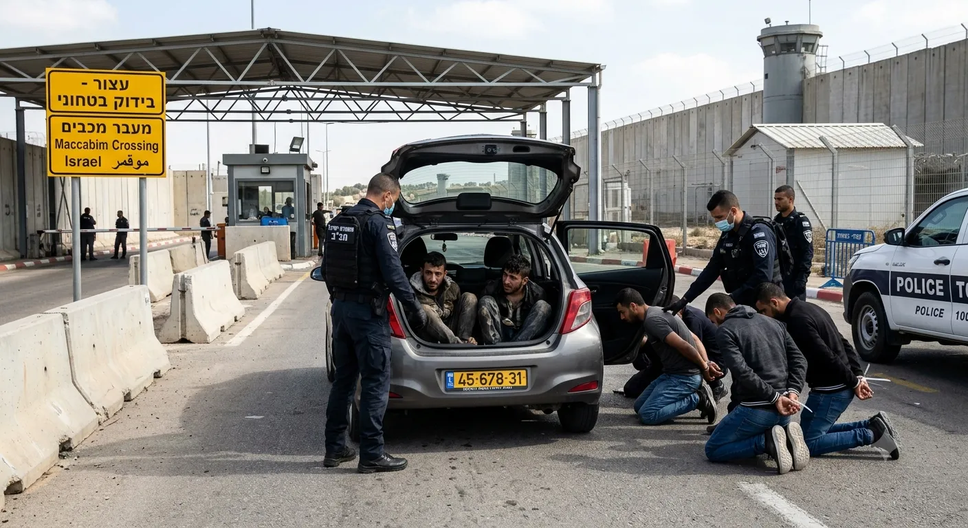 תיעוד מטורף: שבעה שב"חים נחשפו בתא המטען רגע לפני המעצר