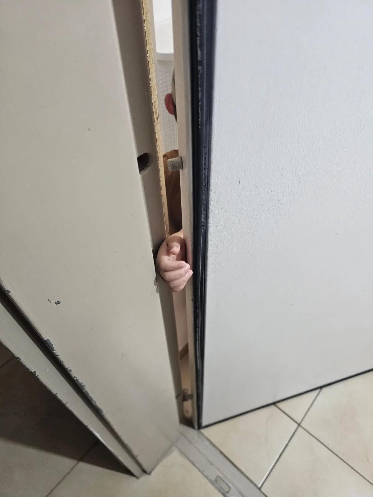 היד של הילד שנתקעה בדלת הממד