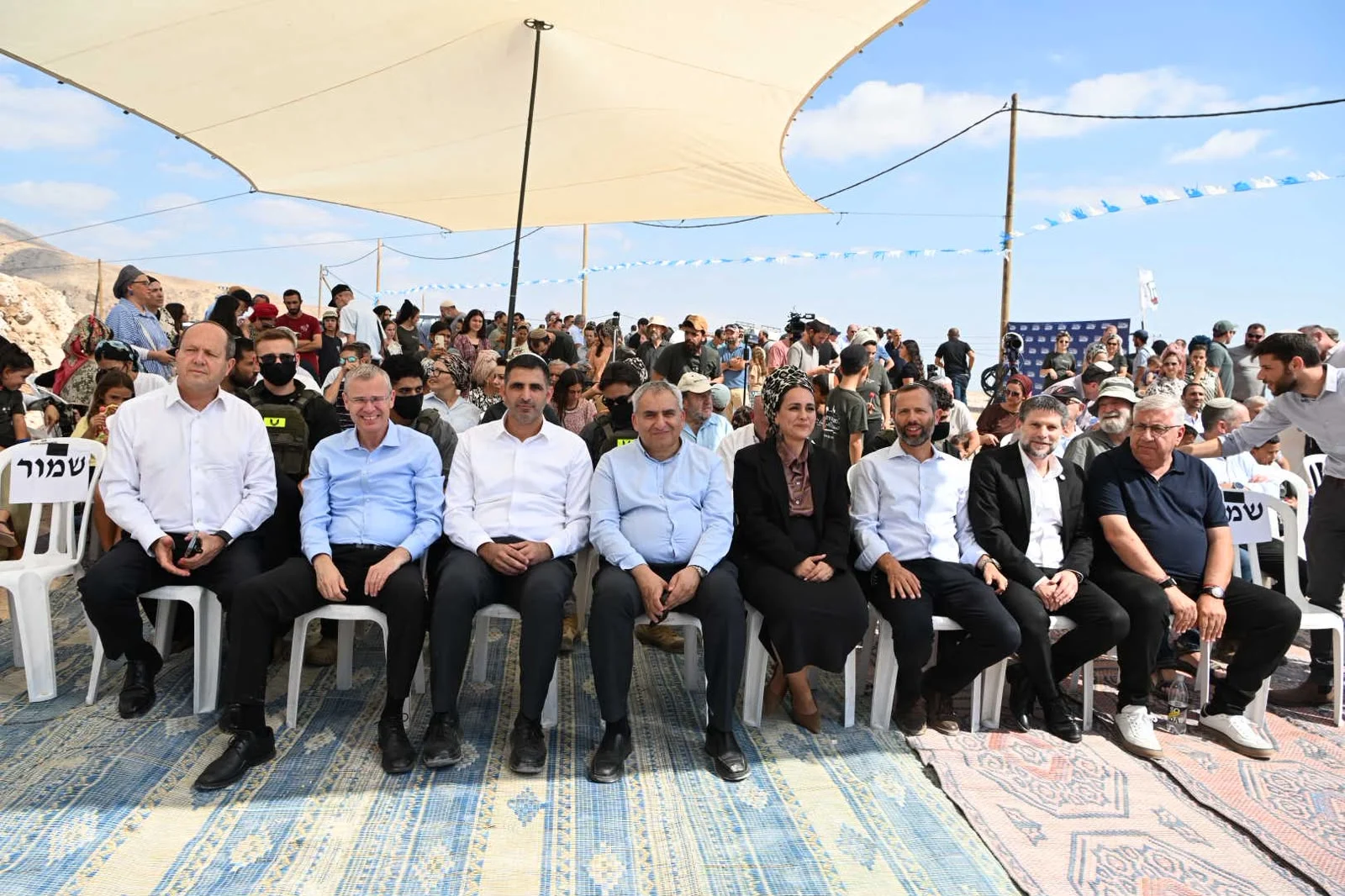 חנוכת היישוב מצוקי ארץ בבנימין בהשתתפות שרי הממשלה והמשפחות החדשות 